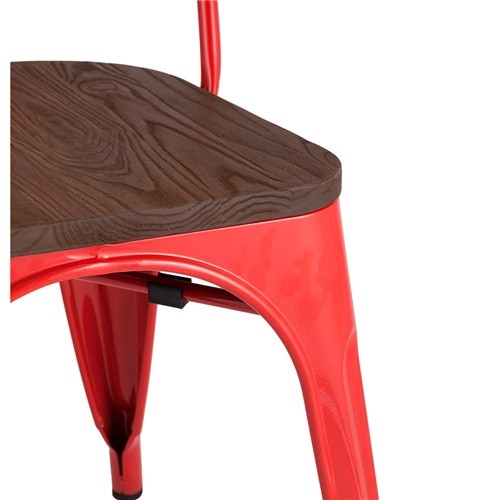 Tolix Dining Chair Dark Wooden Board