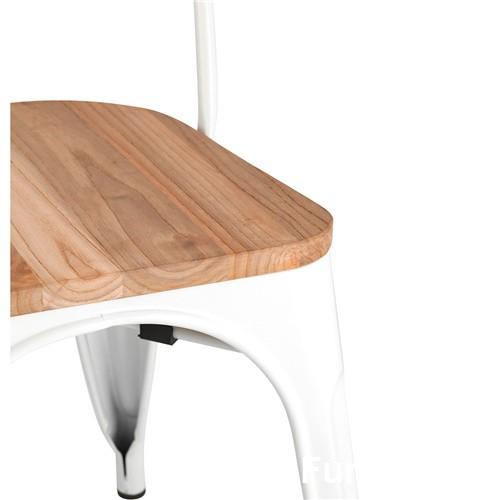 Tolix Dining Chair Glossy White Wood Board