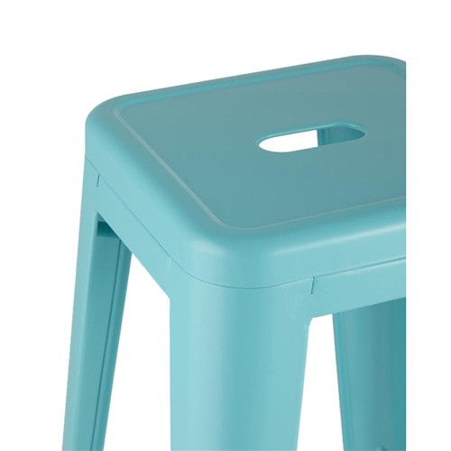 Tolix bar stool metal light teal durable footrest