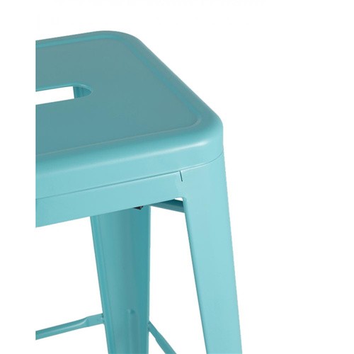 Tolix bar stool metal light teal durable footrest