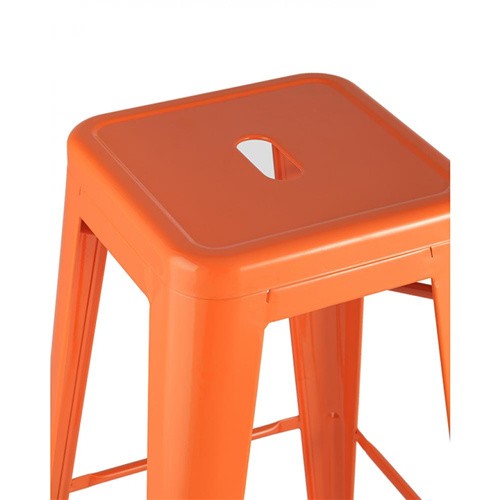 Tolix bar stool metal orange durable footrest