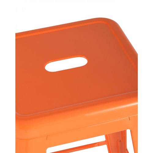 Tolix bar stool metal orange durable footrest