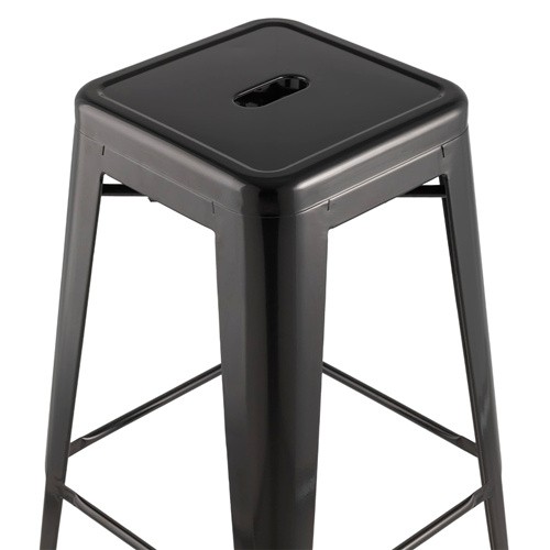 Tolix bar stool metal black durable footrest