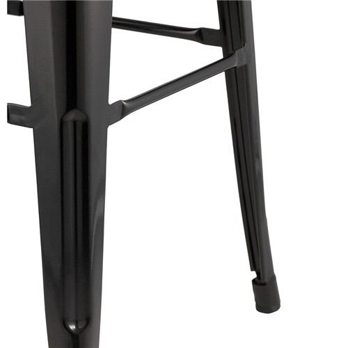 Tolix bar stool metal black durable footrest