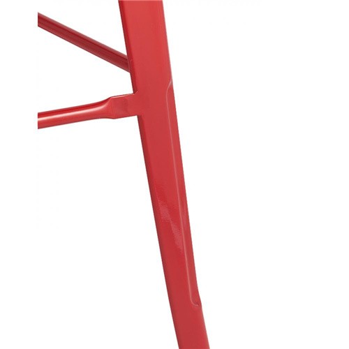 Tolix bar stool metal red durable footrest