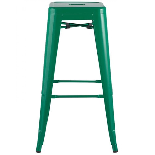 Tolix bar stool metal green durable footrest