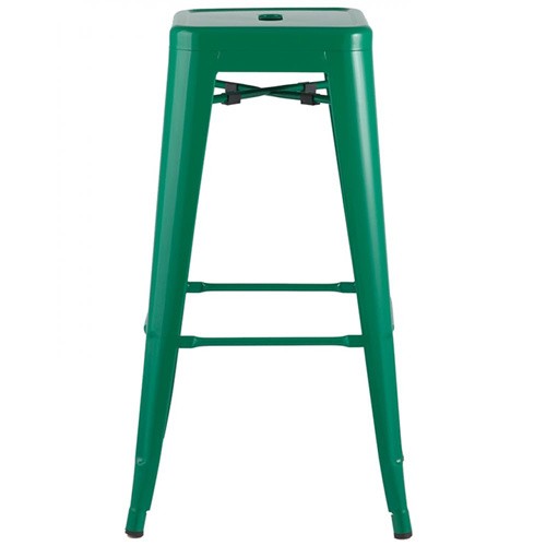 Tolix bar stool metal green durable footrest