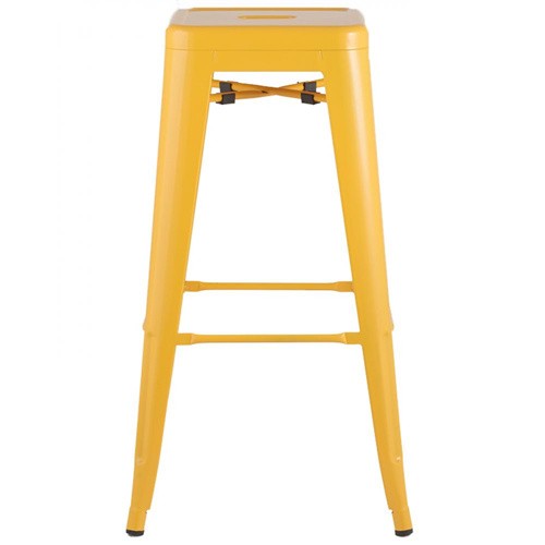 Tolix bar stool metal yellow durable footrest