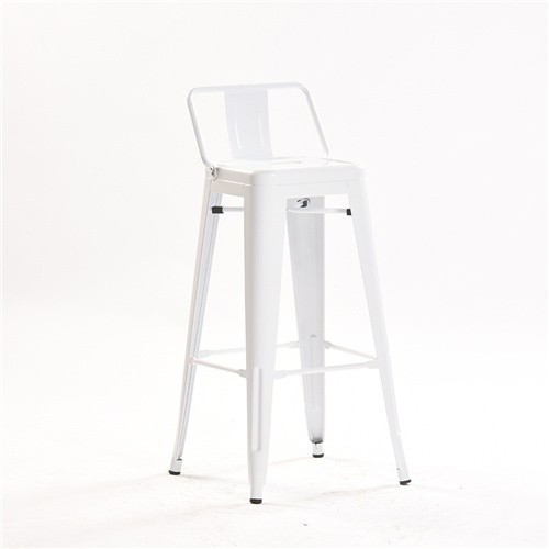 Tolix bar stool white metal durable footrest and backrest
