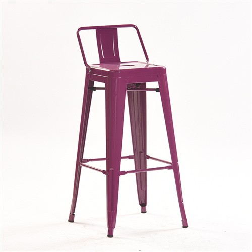 Tolix bar stool purple metal durable footrest and backrest