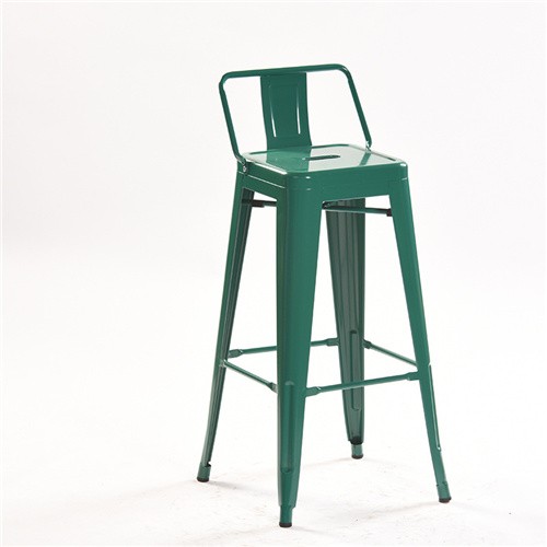 Tolix bar stool dark green metal durable footrest and backrest