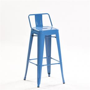 Tolix bar stool blue metal durable footrest and backrest