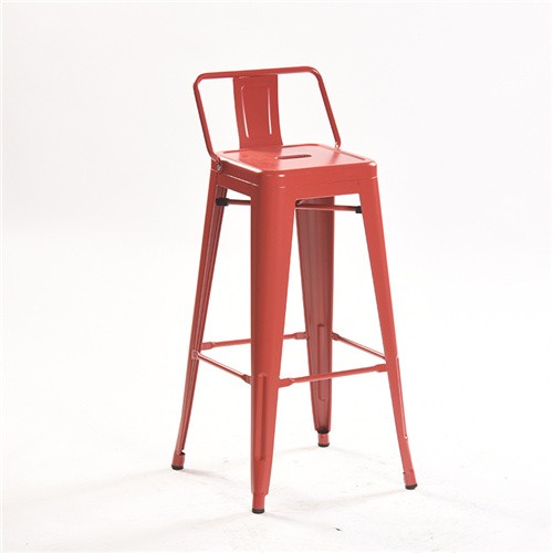 Tolix bar stool red metal durable footrest and backrest