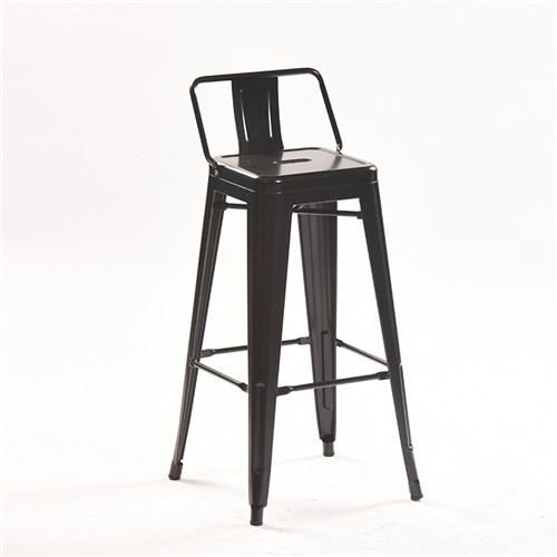 Tolix bar stool black metal durable footrest and backrest