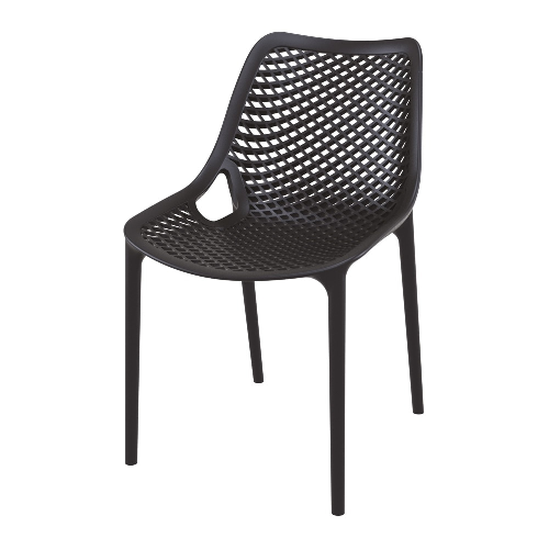 Polypropylene chair black hollow out stackable kitchen dining cafe