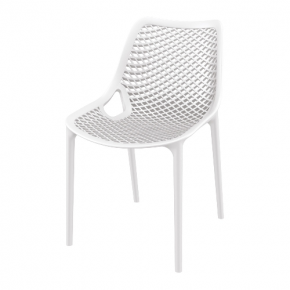 Polypropylene chair white hollow out stackable kitchen dining cafe