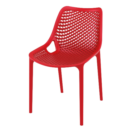 Polypropylene chair red hollow out stackable kitchen dining cafe