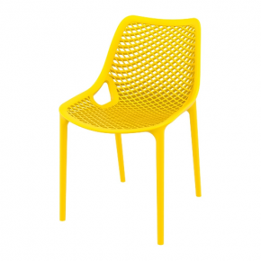 Polypropylene chair yellow hollow out stackable kitchen dining cafe