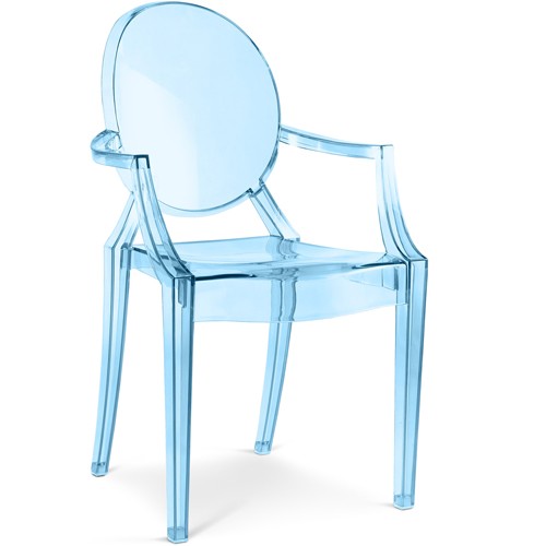 Ghost Chair with Armrest Blue Transparent