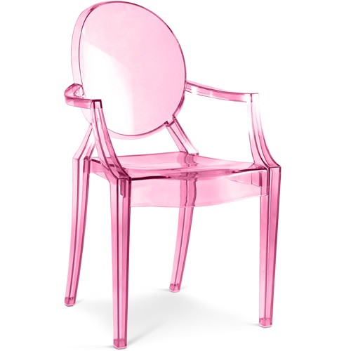 Ghost Chair with Armrest Pink Transparent