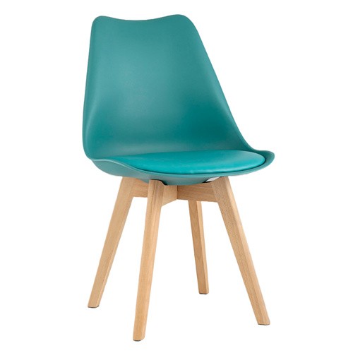 Teal pp dining chair with beech wood leg