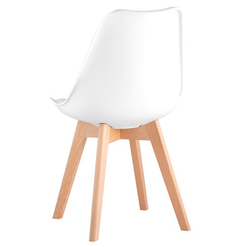 White pp dining chair with beech wood leg