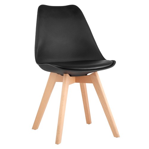 Black pp dining chair with beech wood leg