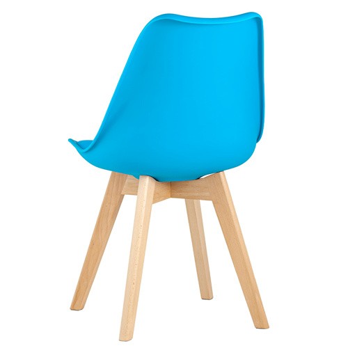 Blue pp dining chair with beech wood leg