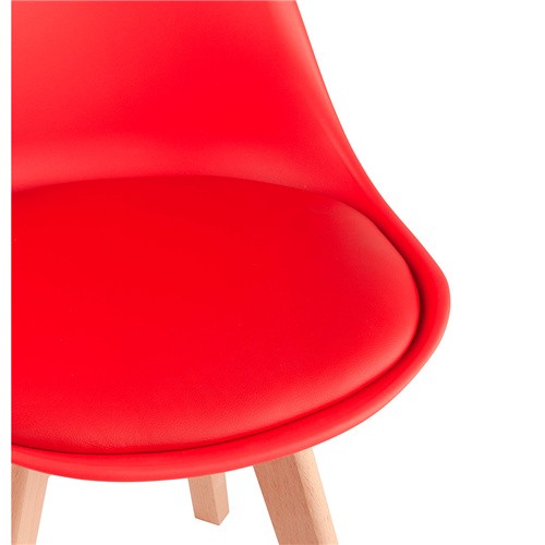 Red pp dining chair with beech wood leg