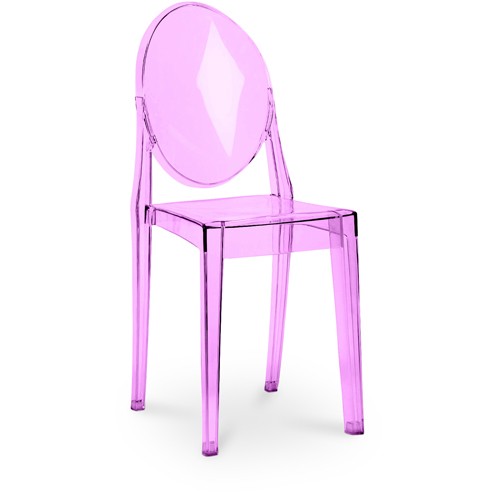 Ghost Chair Transparent Purple Armless