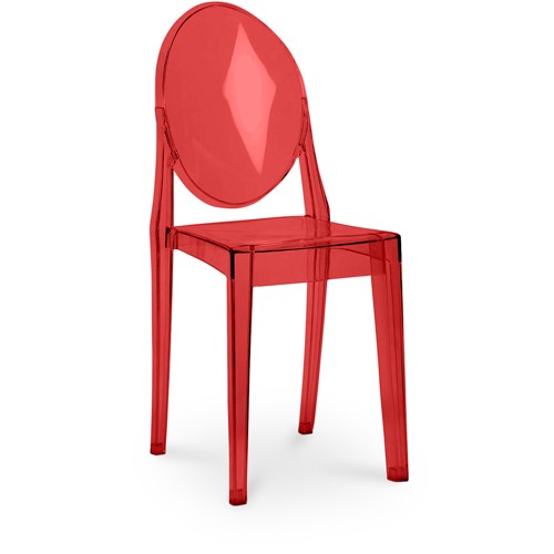 Ghost Chair Transparent Red Armless
