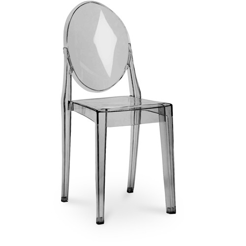 Ghost Chair Transparent Gray Armless