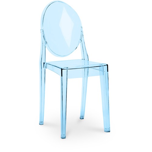 Ghost Chair Transparent Blue Armless