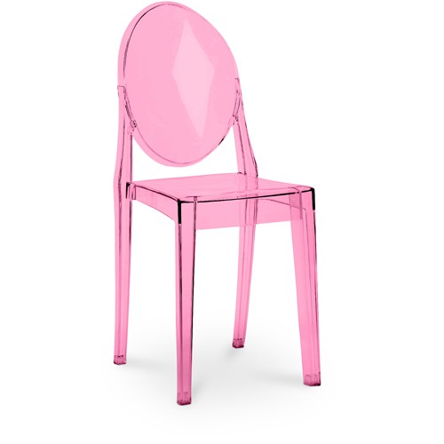 Ghost Chair Transparent Pink Armless