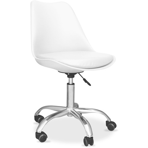 White Tulip swivel office chair with wheels