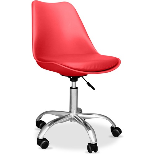 Red Tulip swivel office chair with wheels