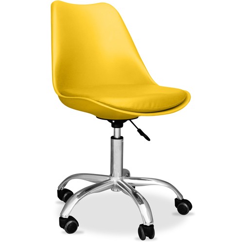 Yellow Tulip swivel office chair with wheels