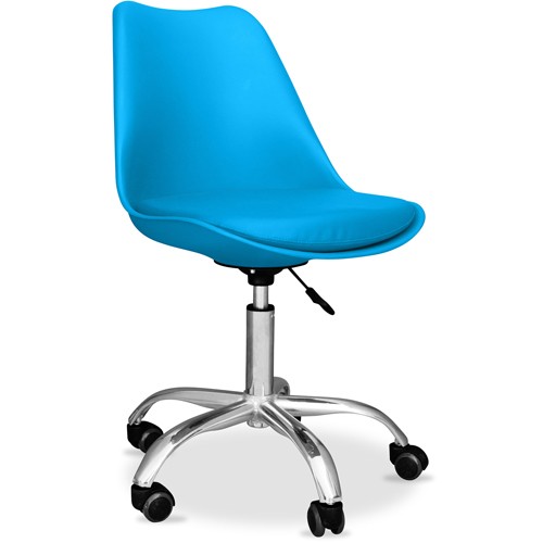 Lake bule Tulip swivel office chair with wheels