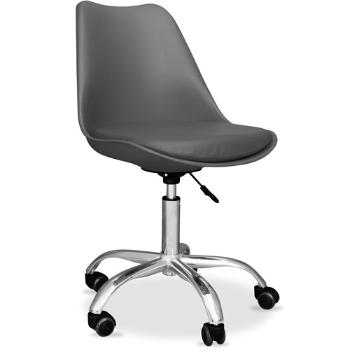 Dark Gray Tulip swivel office chair with wheels