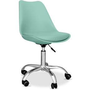 Teal Tulip swivel office chair with wheels