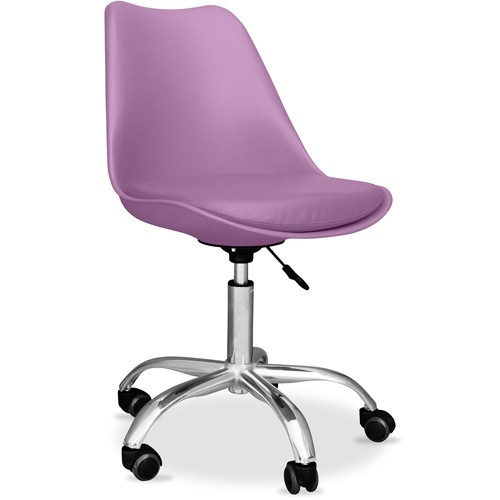 Lavender purple Tulip swivel office chair with wheels