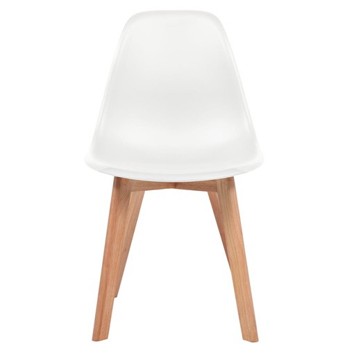 White PP Dining Chair Scandinavian Design Wooden Leg