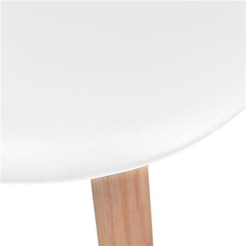 White PP Dining Chair Scandinavian Design Wooden Leg