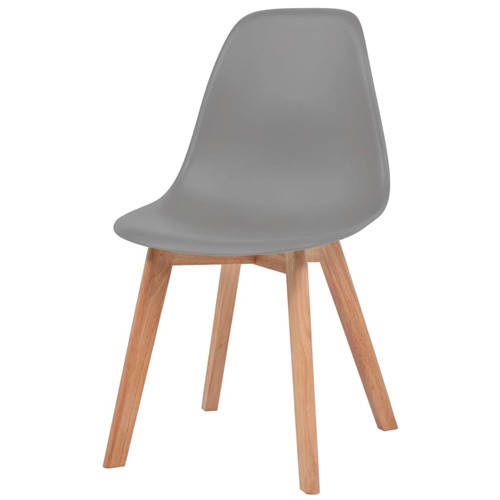 Gray PP Dining Chair Scandinavian Design Wooden Leg