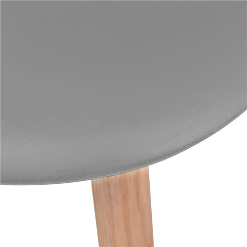 Gray PP Dining Chair Scandinavian Design Wooden Leg