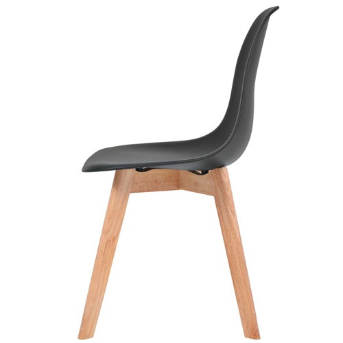 Black PP Dining Chair Scandinavian Design Wooden Leg