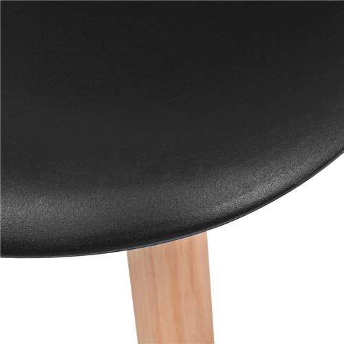 Black PP Dining Chair Scandinavian Design Wooden Leg
