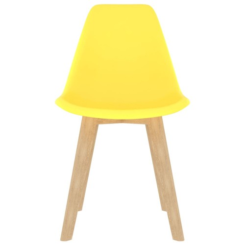 Yellow PP Dining Chair Scandinavian Design Wooden Leg