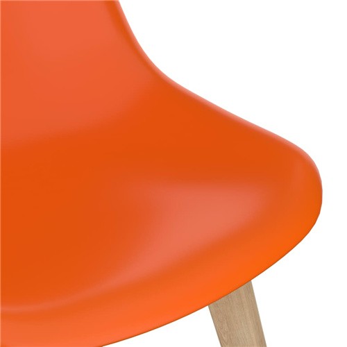 Orange PP Dining Chair Scandinavian Design Wooden Leg