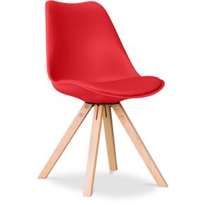 Scandinavian design red polypropylene chair with Cushion